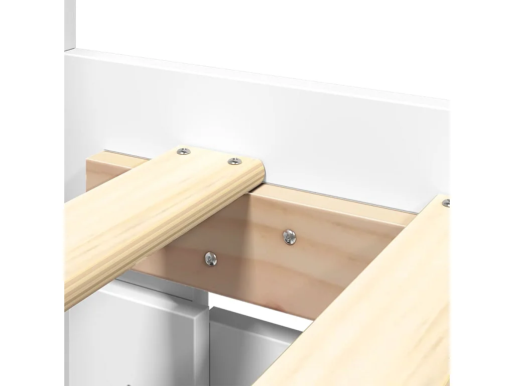 Bedframe met hoofdbord zonder matras wit 200x200 cm