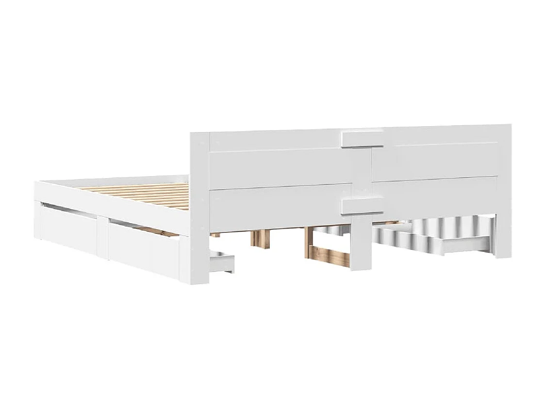 Struttura letto con testiera senza materasso bianco 200x200 cm