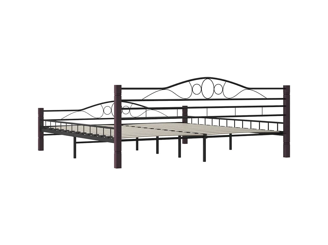 Bettgestell ohne Matratze schwarz Metall 200x200 cm