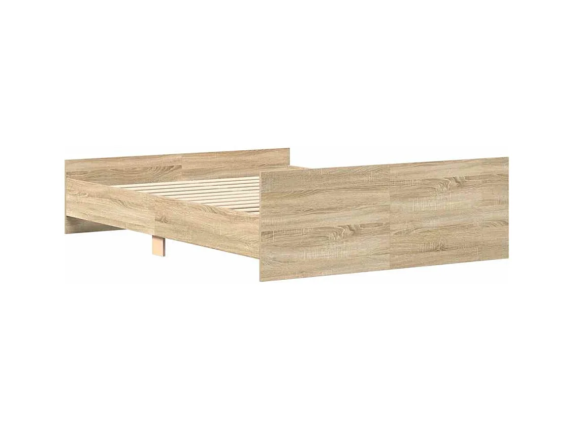 Cadre de lit sans matelas chêne sonoma 140x190 cm