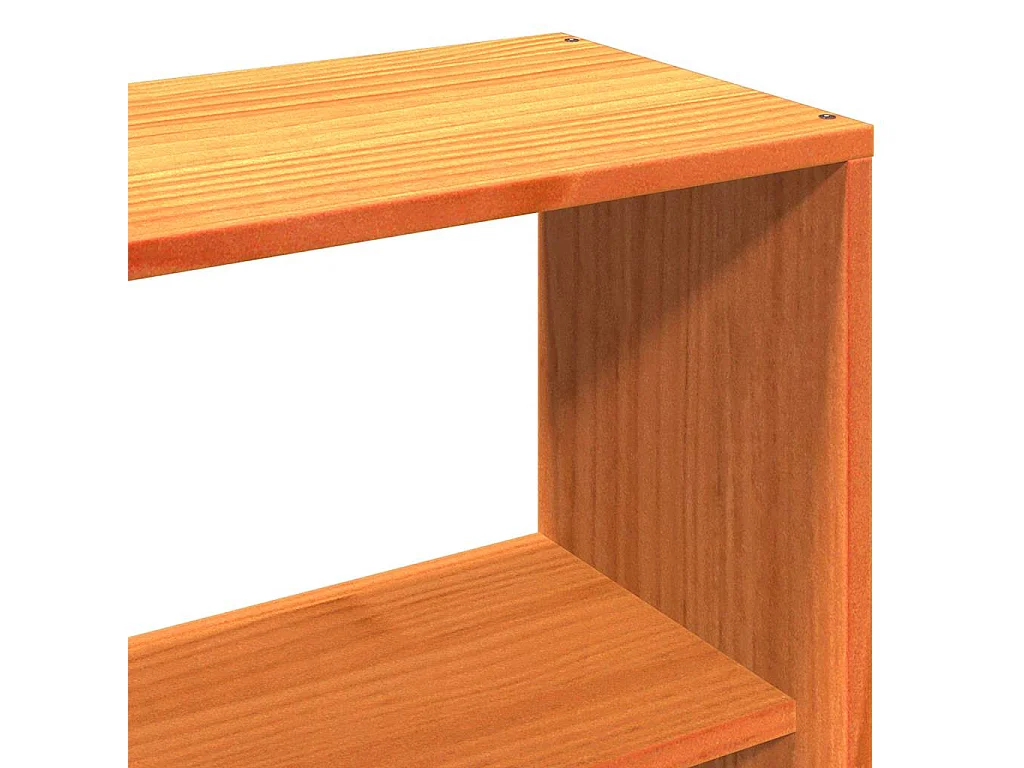 Boekenkastbed zonder matras, bruine was, 140x190cm, massief hout