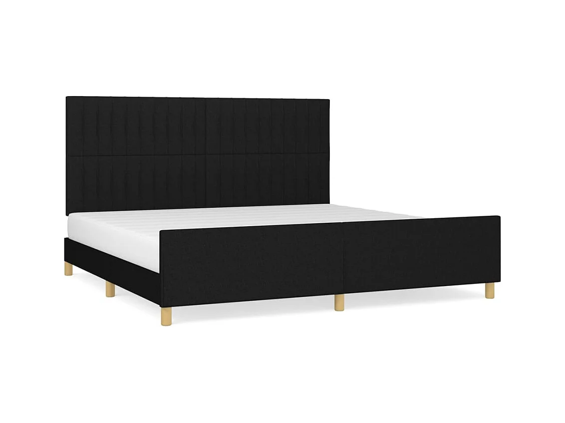 Cadre de lit sans matelas noir 200x200 cm tissu