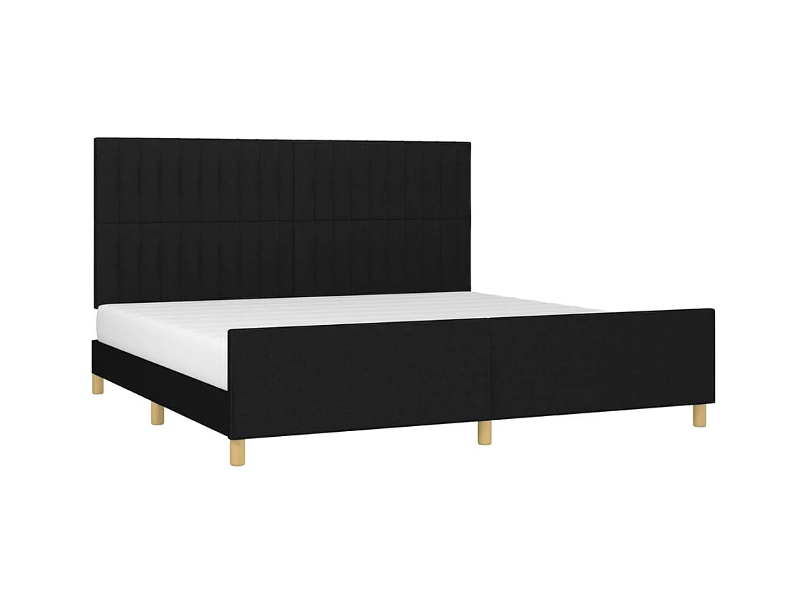 Cadre de lit sans matelas noir 200x200 cm tissu