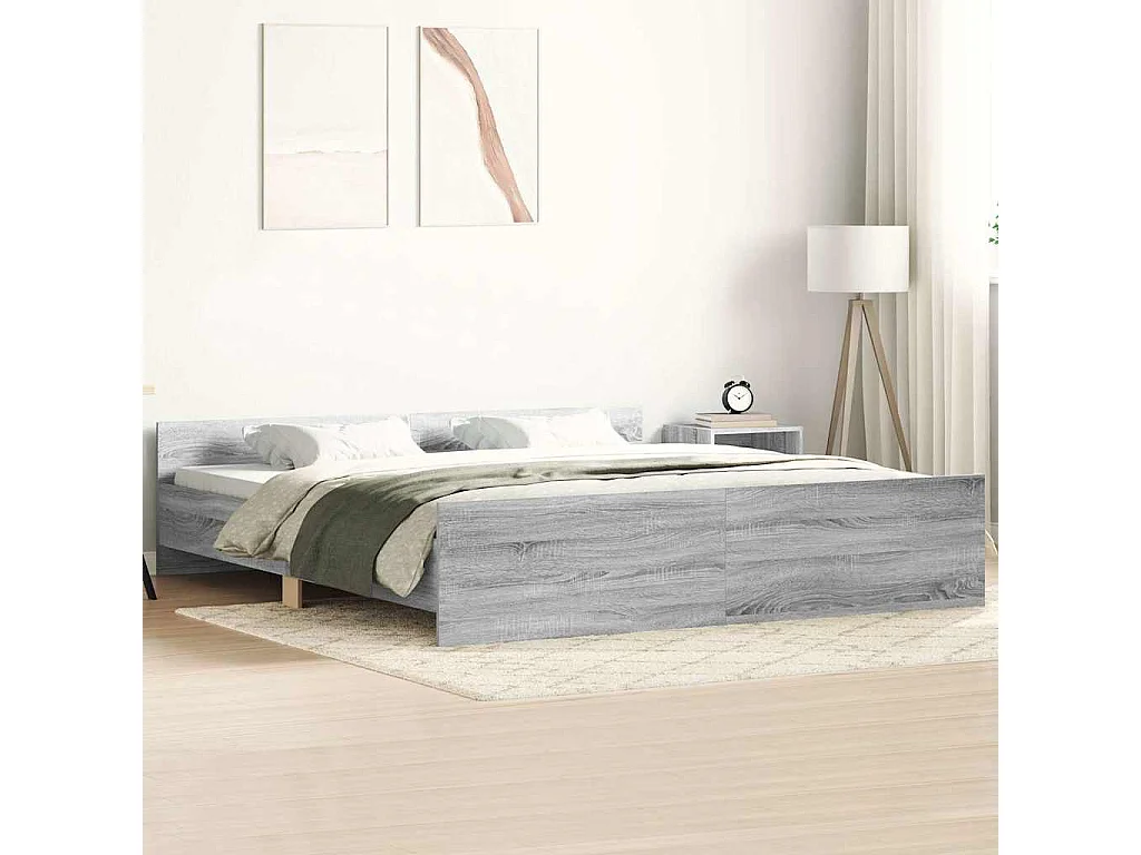 Bedframe zonder matras Sonoma grijs 200x200 cm