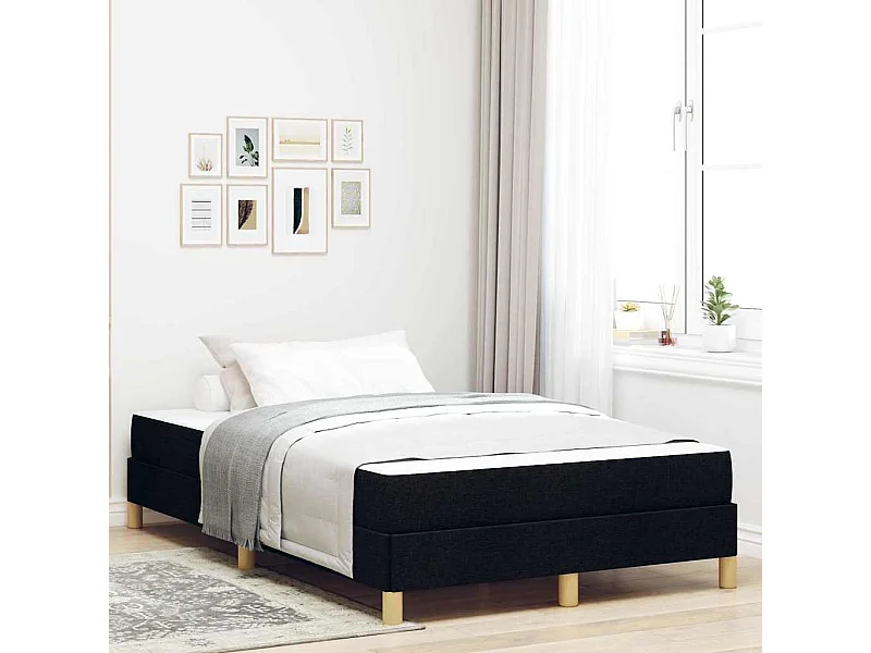 Zwart en bruin boxspringbed 120 x 190 cm