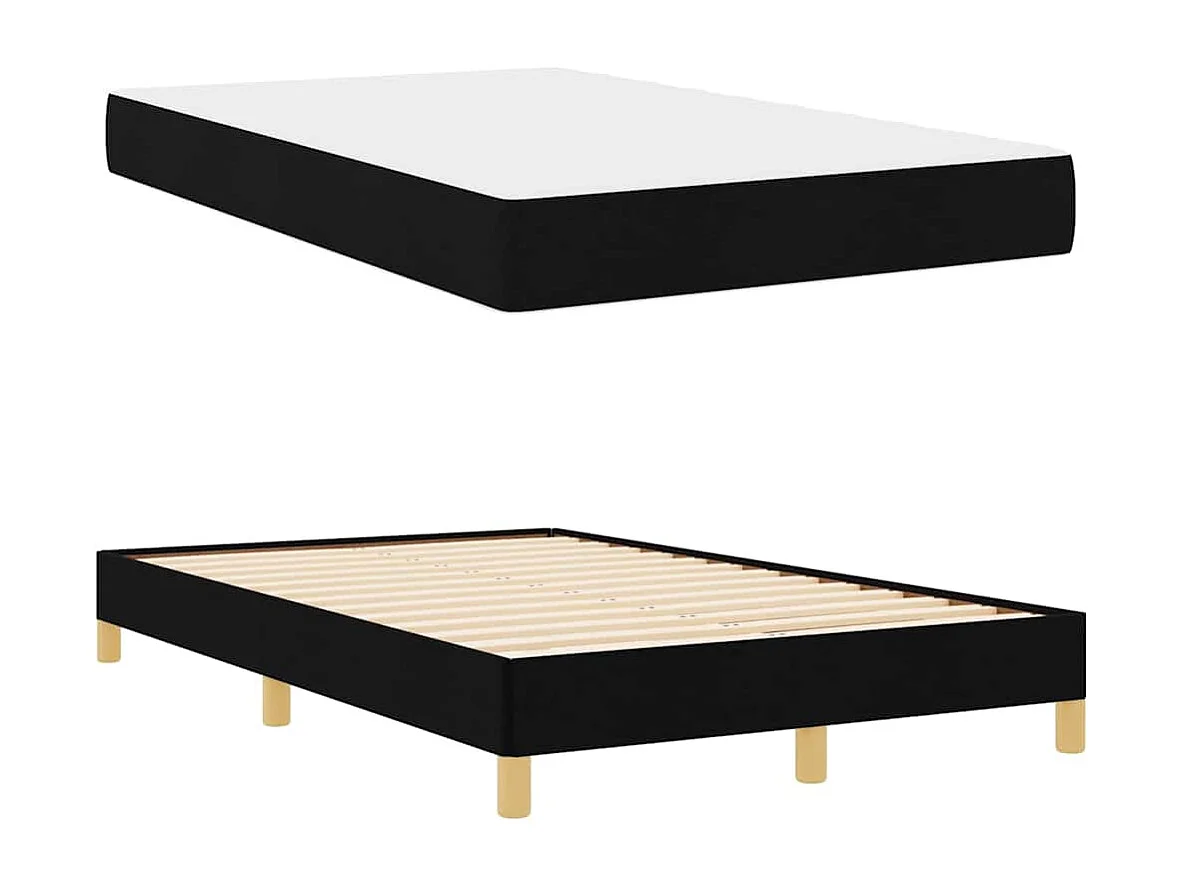 Zwart en bruin boxspringbed 120 x 190 cm