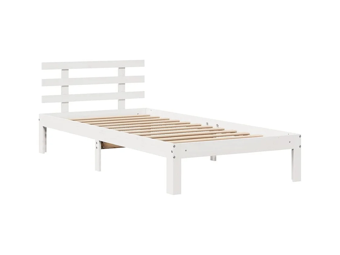 Bedframe met hoofdbord zonder matras wit 90x200 cm