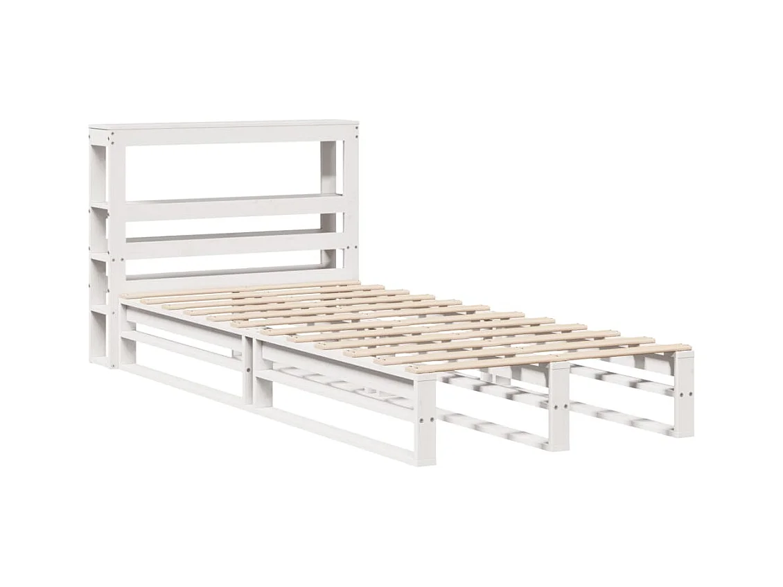 Cadre de lit sans matelas blanc 90x200 cm bois de pin massif