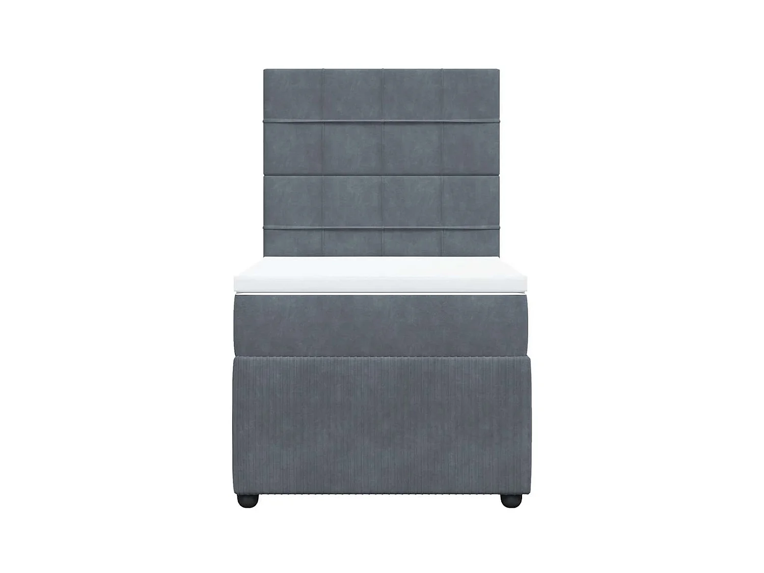 Rete a doghe e materasso Grigio Scuro 80x200 cm Velluto