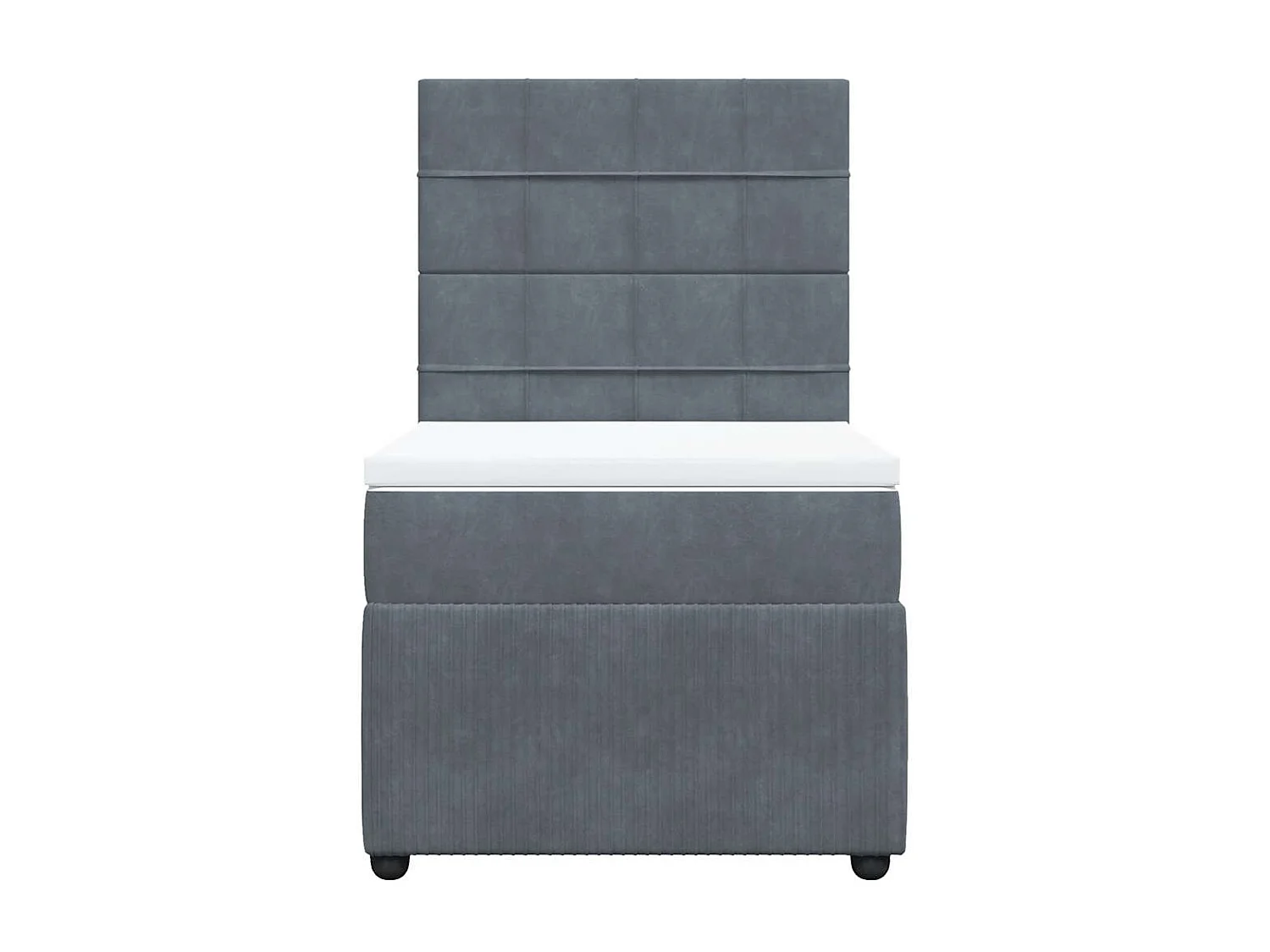 Rete a doghe e materasso Grigio Scuro 80x200 cm Velluto