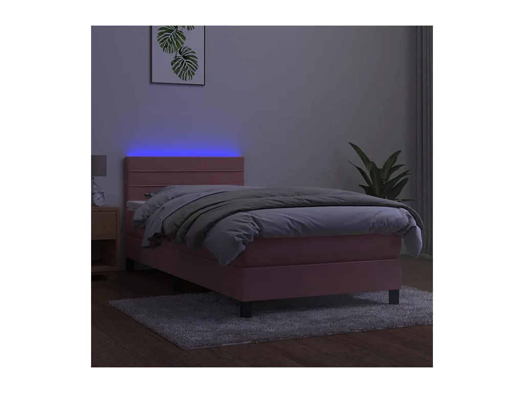 Lattenrost mit Matratze und LED Rosa 80x200 cm