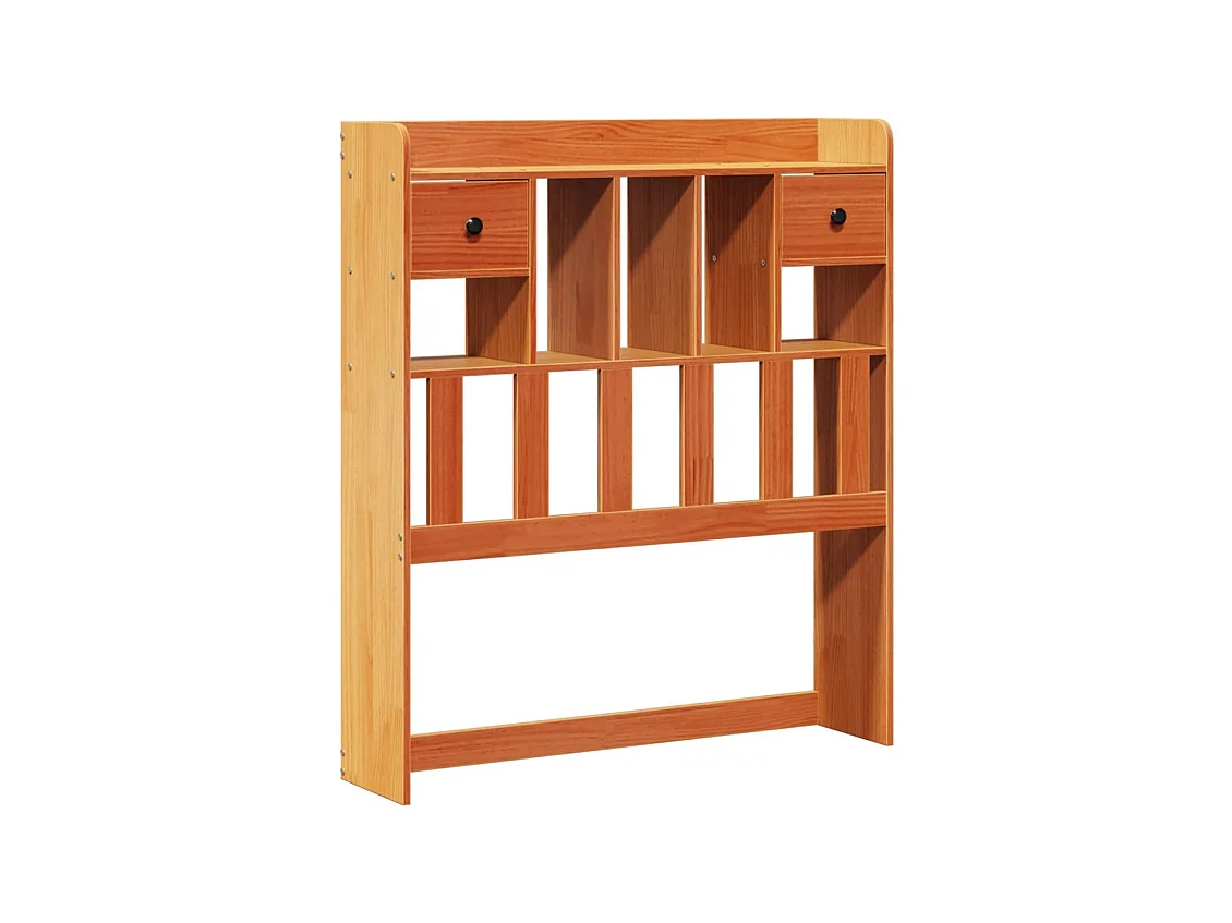 Lit bibliothèque sans matelas cire marron 100x200 cm pin massif