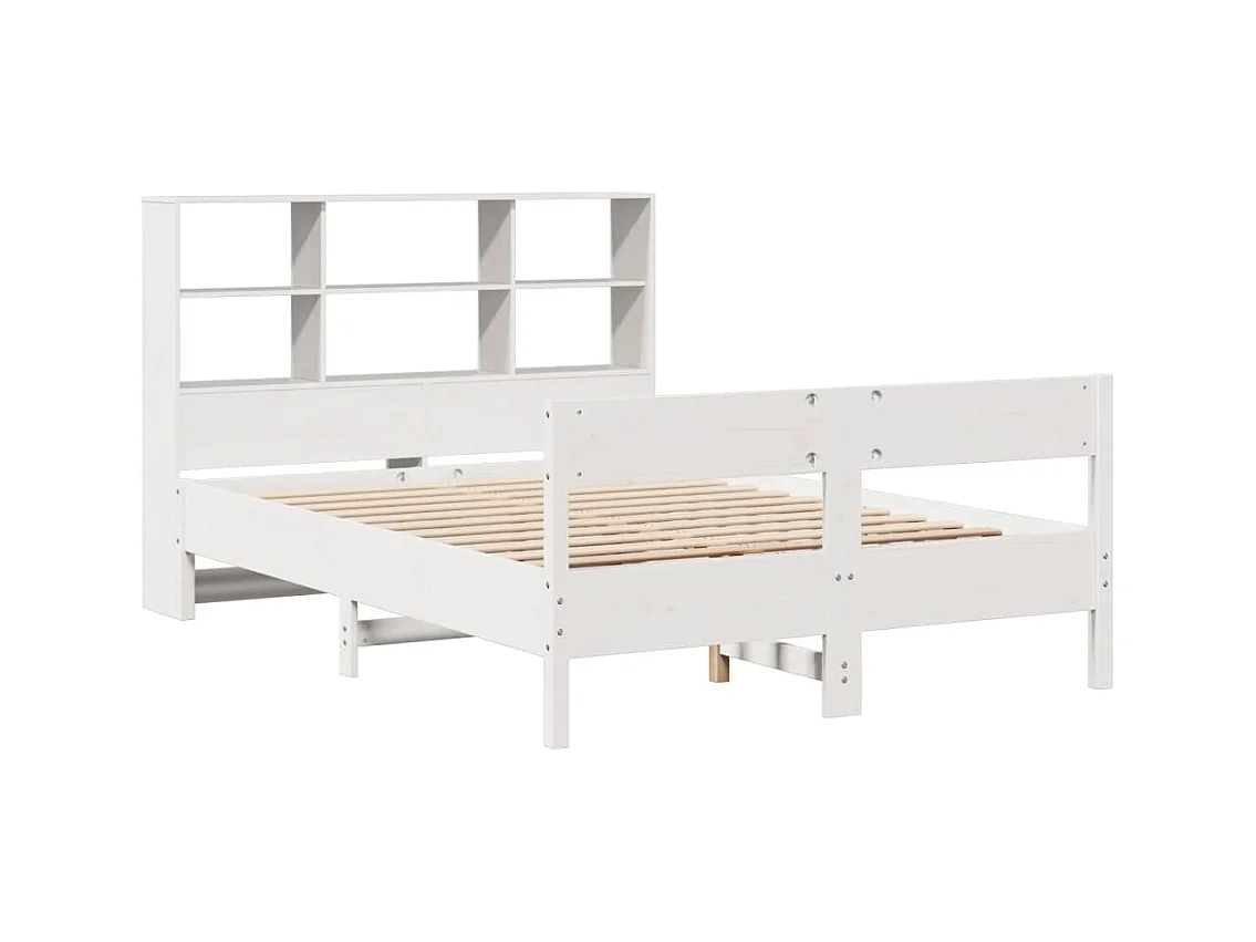 Wit boekenkastbed zonder matras 120x200 cm massief grenenhout