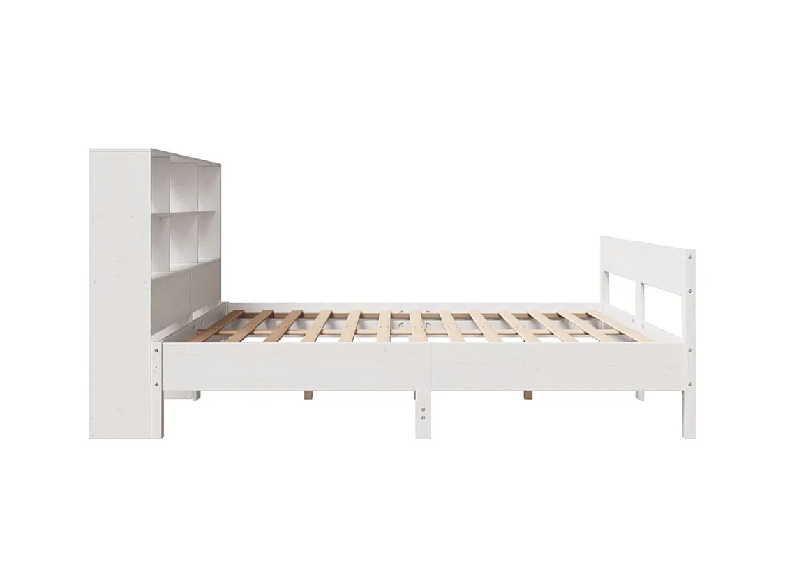 Wit boekenkastbed zonder matras 120x200 cm massief grenenhout