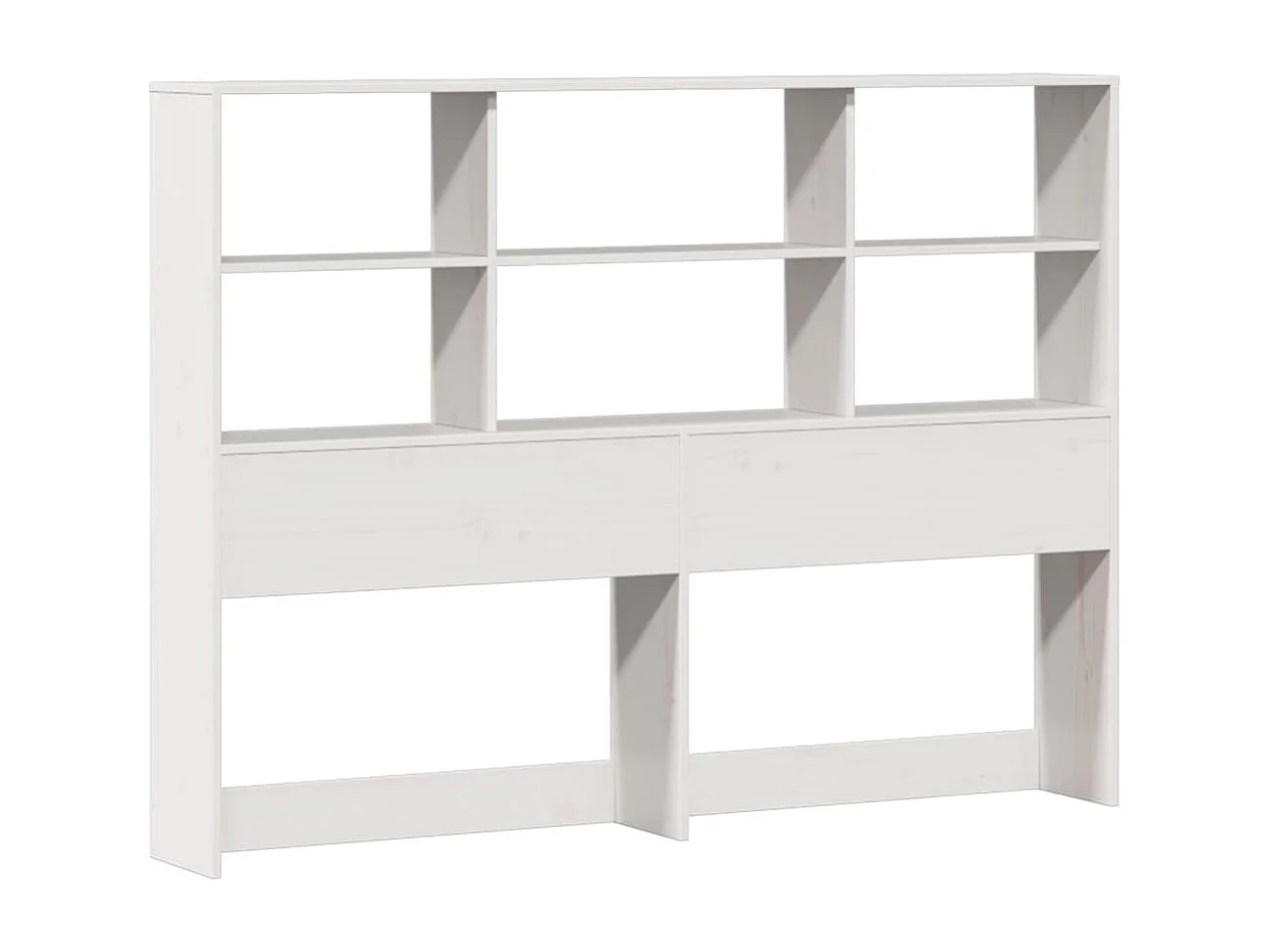 Cama librería blanca sin colchón 120x200 cm madera maciza de pino