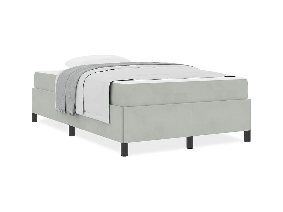 Bedframe Wit, lichtgrijs en wit 120 x 200 cm Fluweel