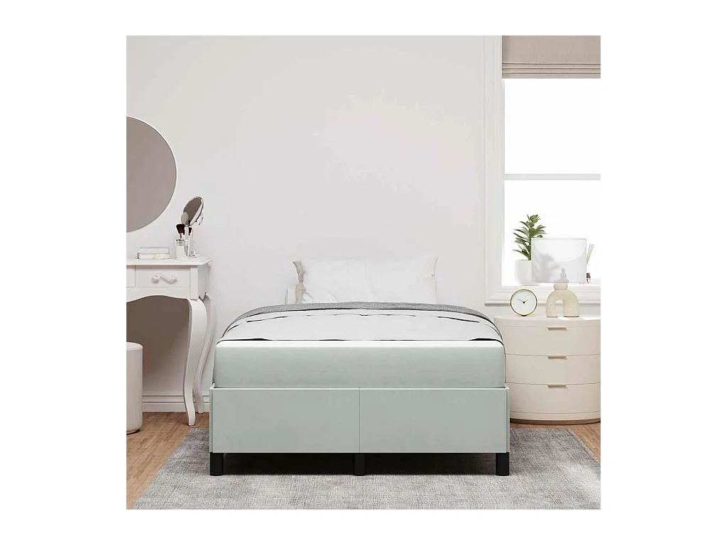 Bedframe Wit, lichtgrijs en wit 120 x 200 cm Fluweel