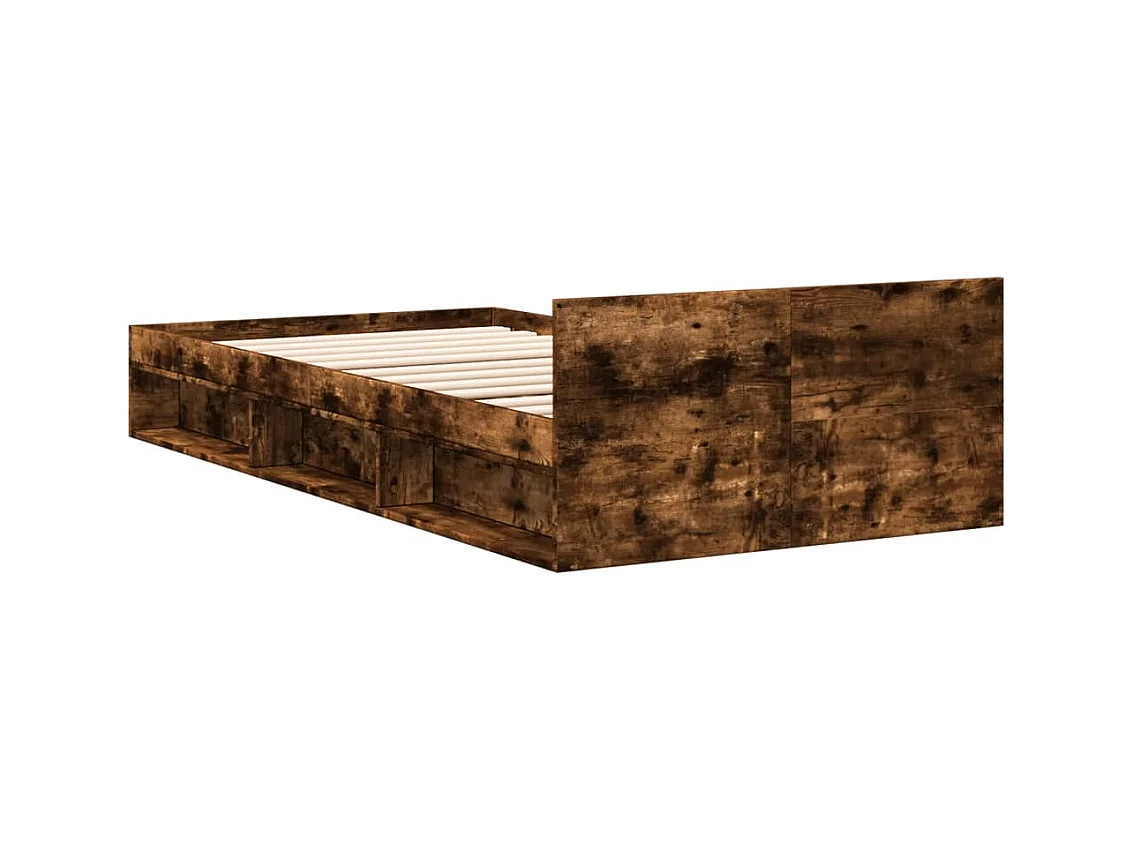 Bettgestell mit Schublade ohne Matratze Räuchereiche 100x200 cm