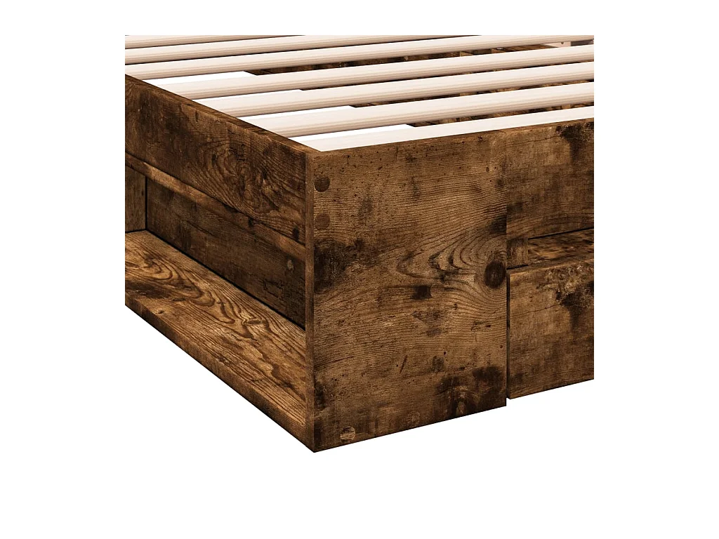 Bettgestell mit Schublade ohne Matratze Räuchereiche 100x200 cm