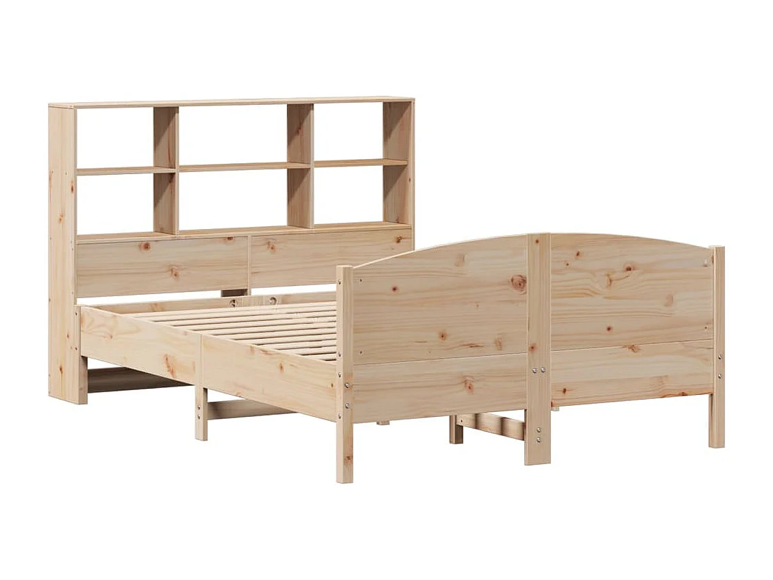 Bibliotheekbed zonder matras 140x190 cm massief grenenhout