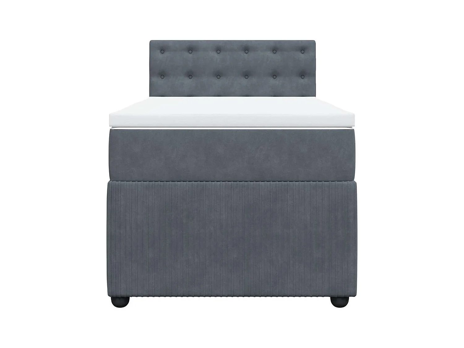 Sommier à lattes de lit et matelas Gris foncé 80x200 cm Velours