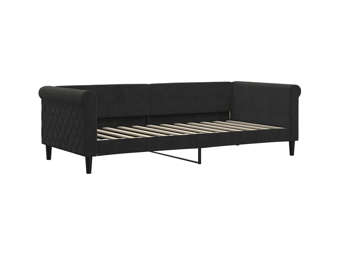Lit de repos sans matelas noir 90x200 cm velours