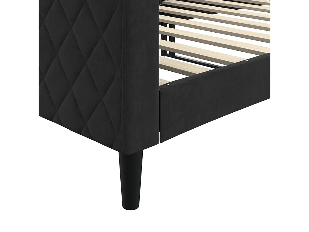Lit de repos sans matelas noir 90x200 cm velours