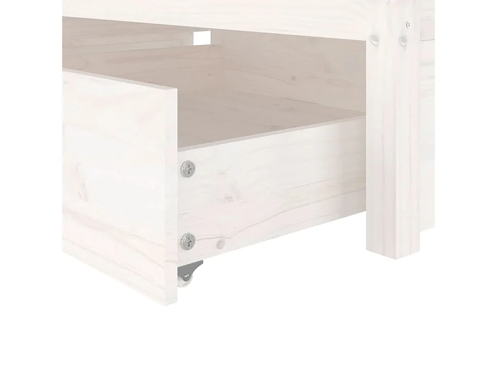 Estructura de cama sin colchón con cajones blanca 90x200 cm