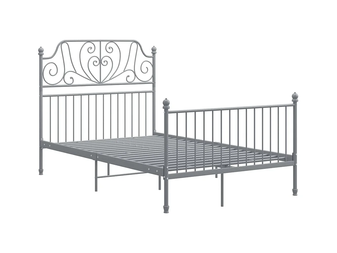 Struttura letto senza materasso, metallo grigio, 120x200 cm