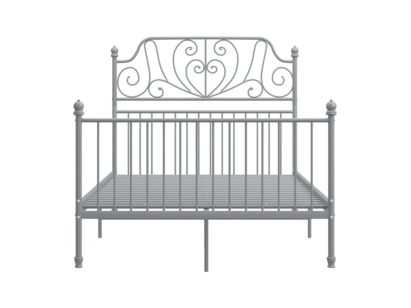 Struttura letto senza materasso, metallo grigio, 120x200 cm