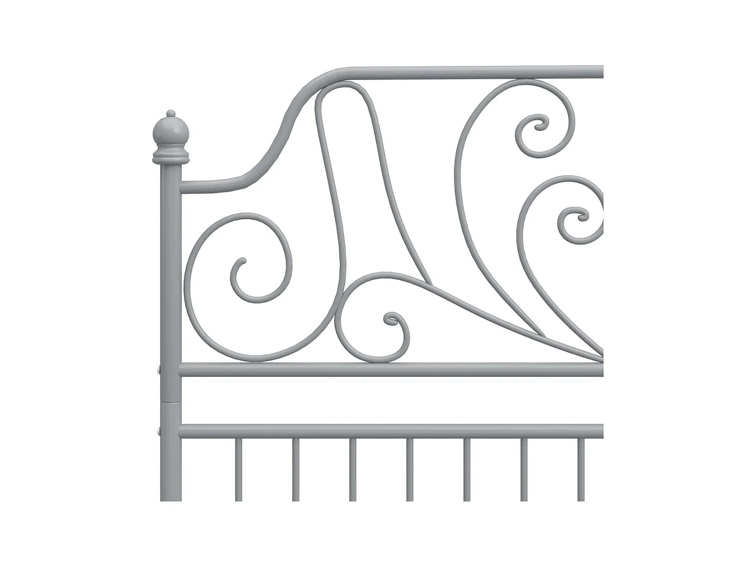 Struttura letto senza materasso, metallo grigio, 120x200 cm