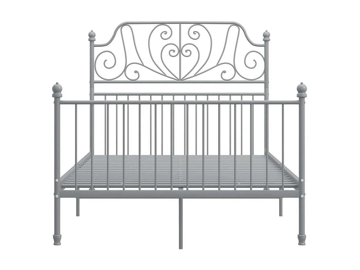 Estructura de cama sin colchón, metal gris, 120x200 cm