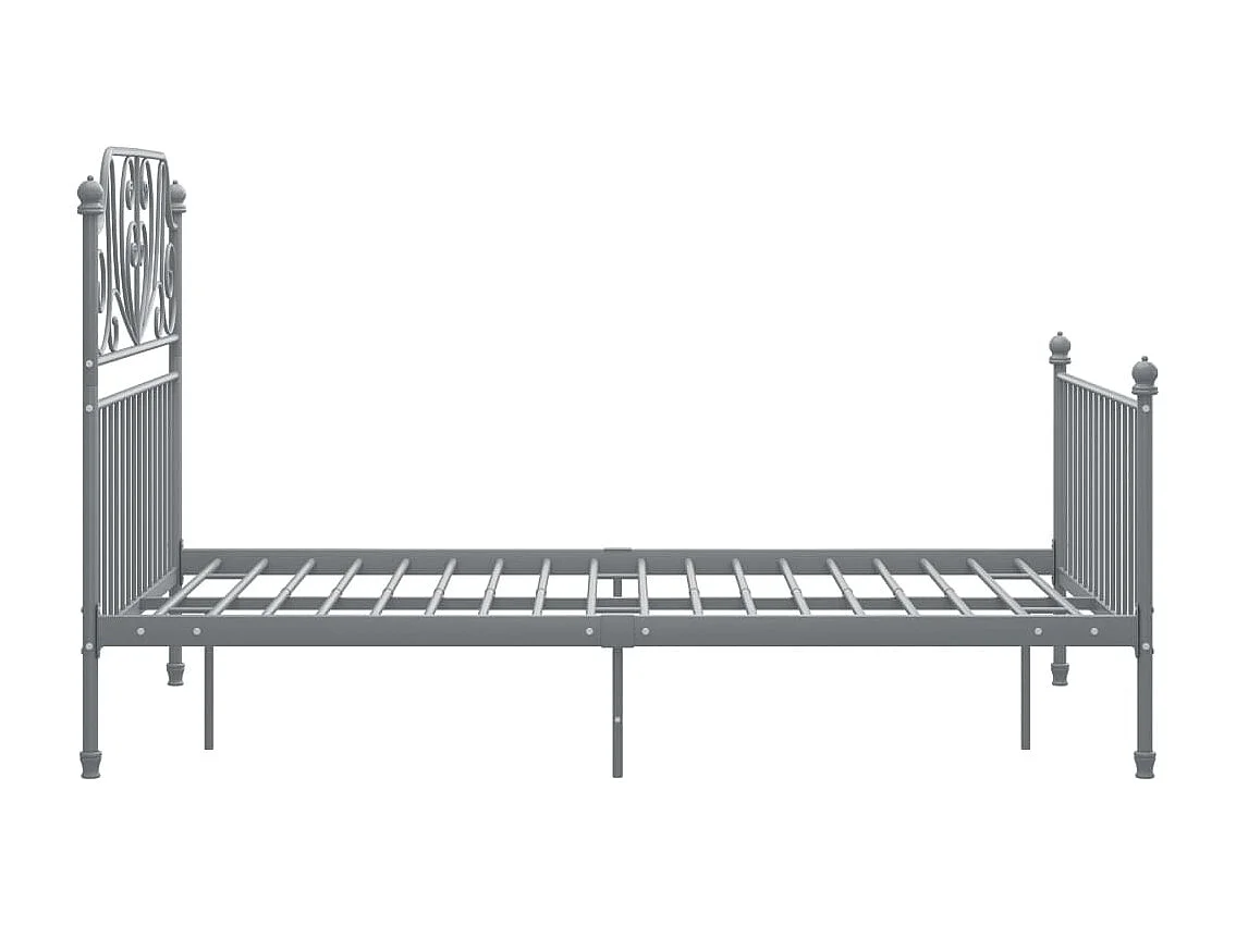 Estructura de cama sin colchón, metal gris, 120x200 cm