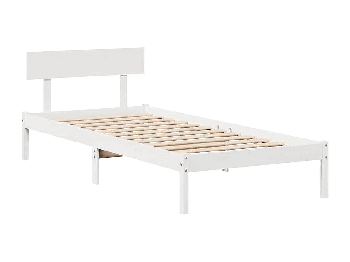 Bedframe zonder matras wit 100x200 cm massief grenenhout