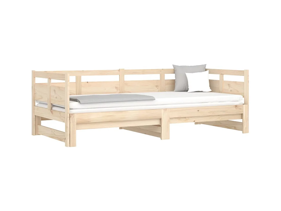 Cama corredera sin colchón madera maciza de pino 2x(80x200) cm