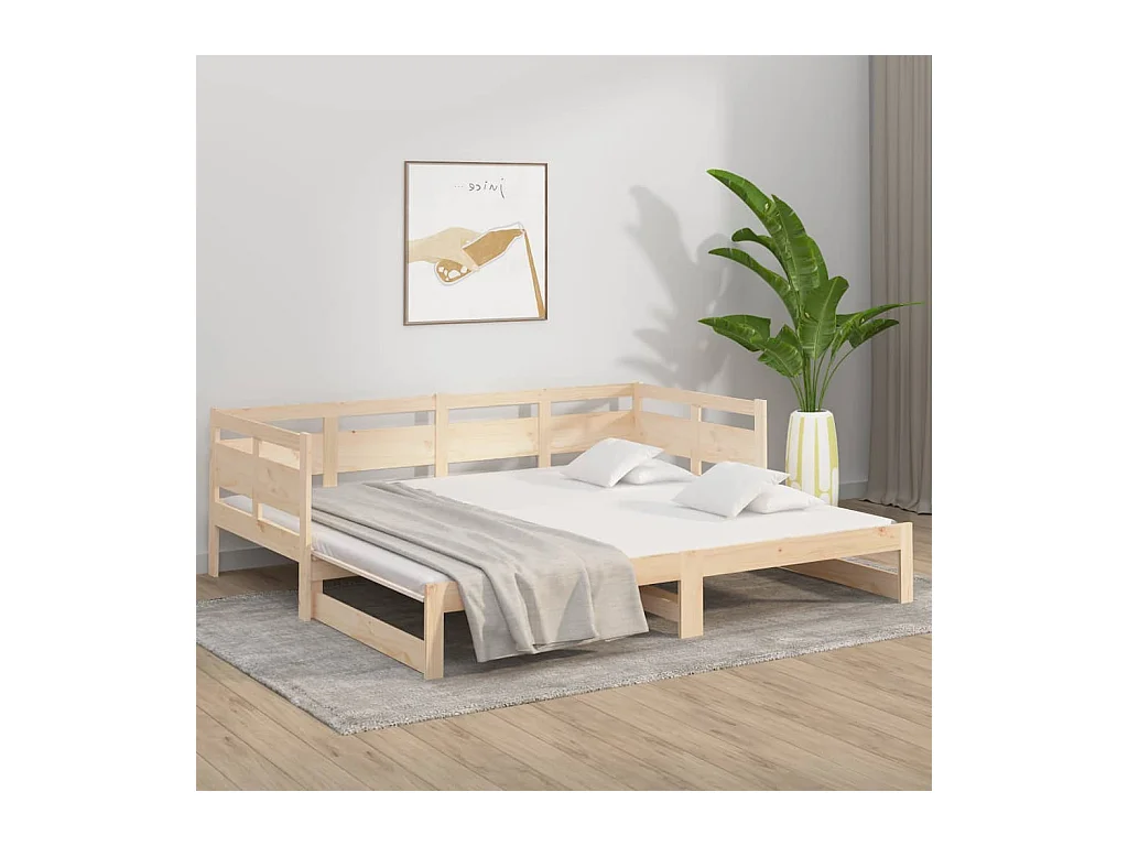 Cama corredera sin colchón madera maciza de pino 2x(80x200) cm