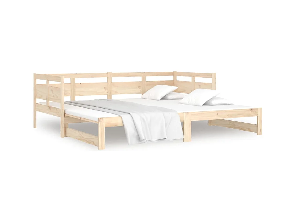 Cama corredera sin colchón madera maciza de pino 2x(80x200) cm