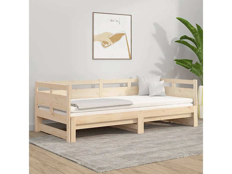 Lit coulissant sans matelas bois de pin solide 2x(80x200) cm