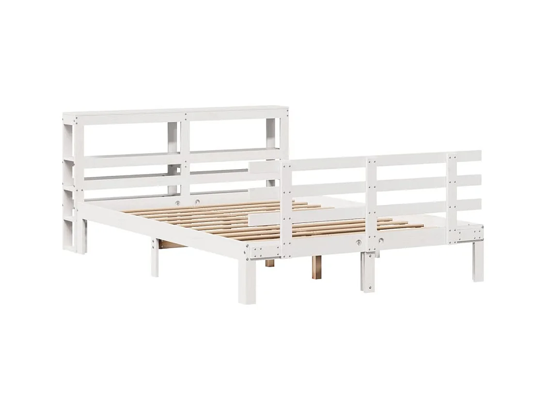 Struttura letto con testiera senza materasso bianco 120x200 cm