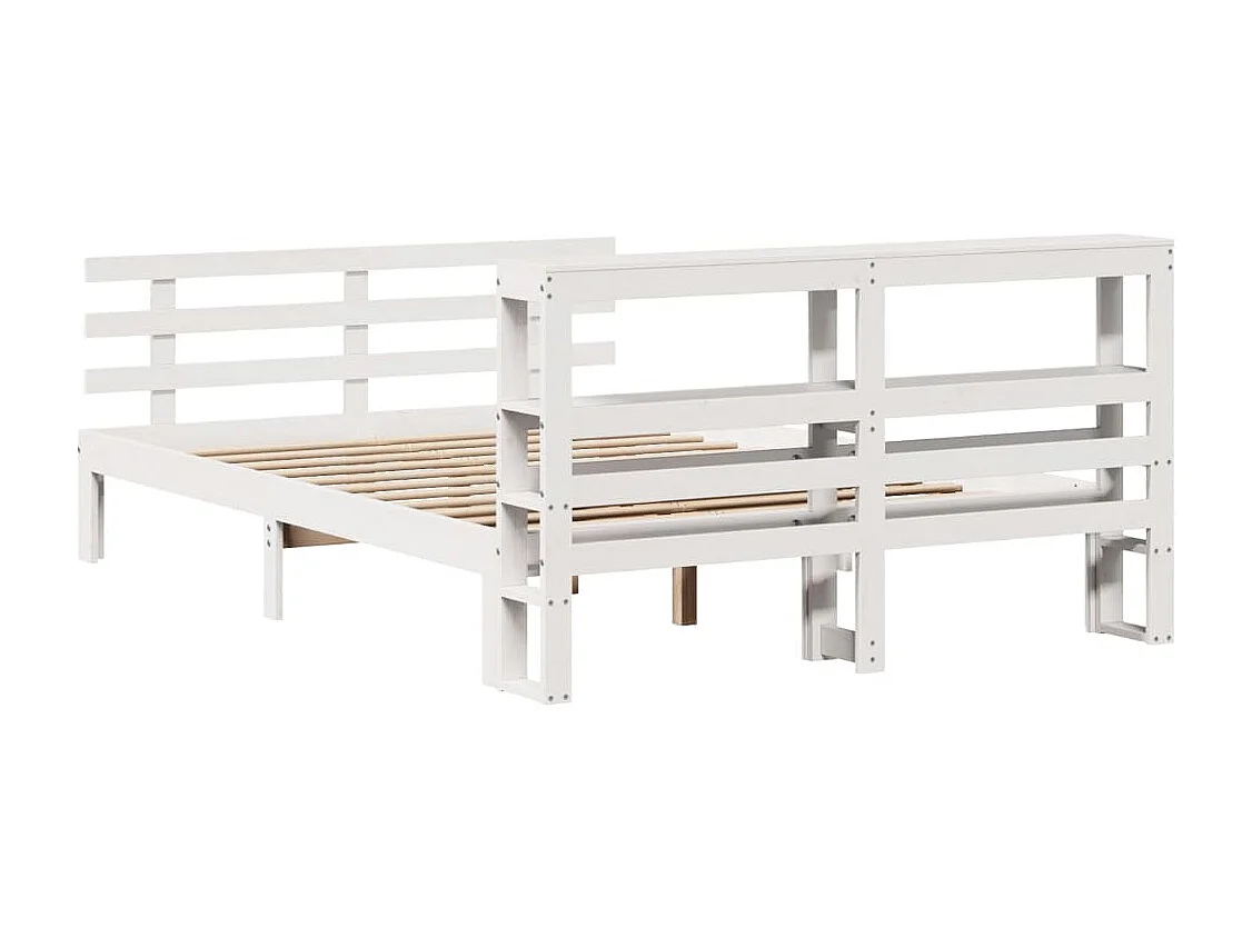 Struttura letto con testiera senza materasso bianco 120x200 cm