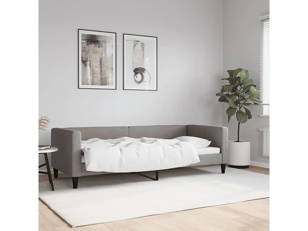 Lit de repos sans matelas taupe 80x200 cm tissu