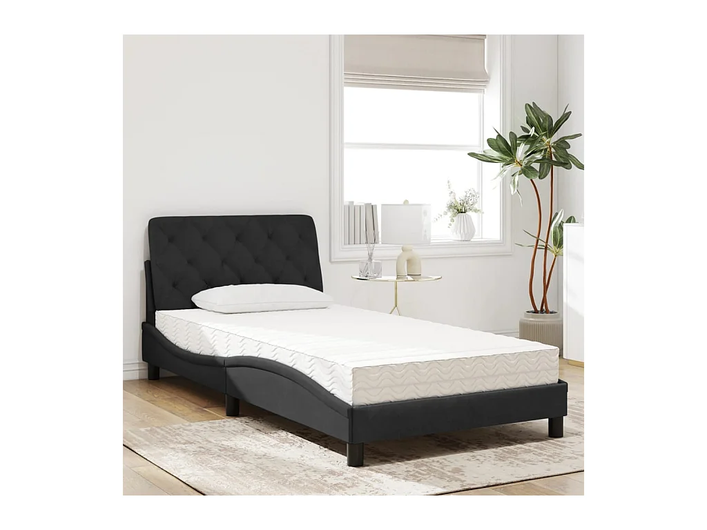 Bett mit schwarzer Samtmatratze 100x200 cm