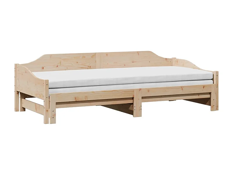 Tagesbett und Ausziehbett ohne Matratze 90x190 cm Massivholz