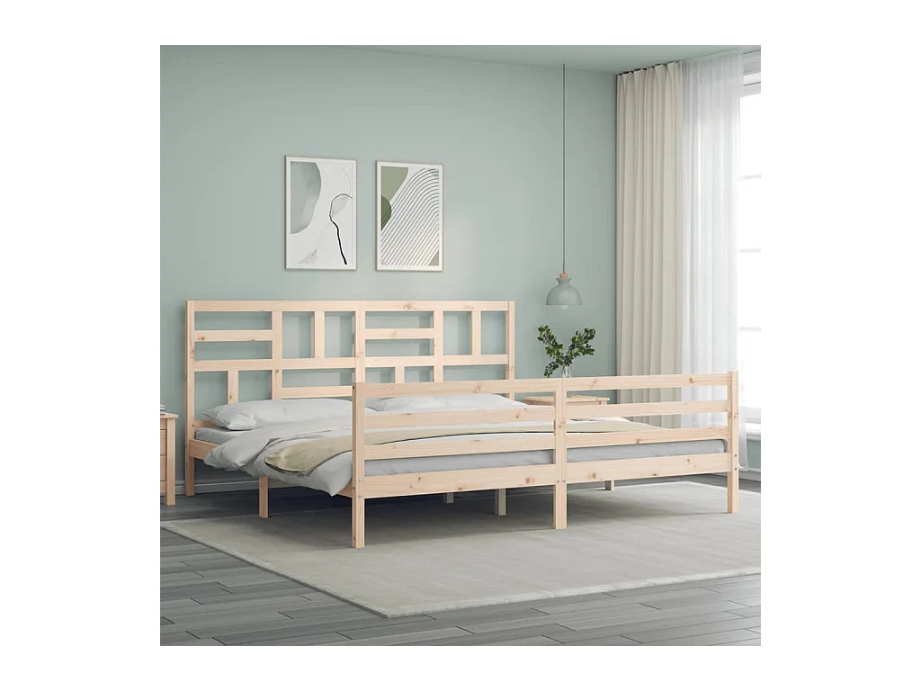 Struttura letto senza materasso 200x200 cm in legno massello
