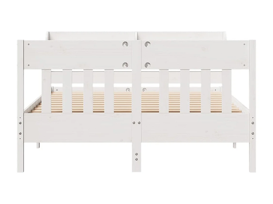 Cadre de lit sans matelas blanc 120x200 cm bois de pin massif