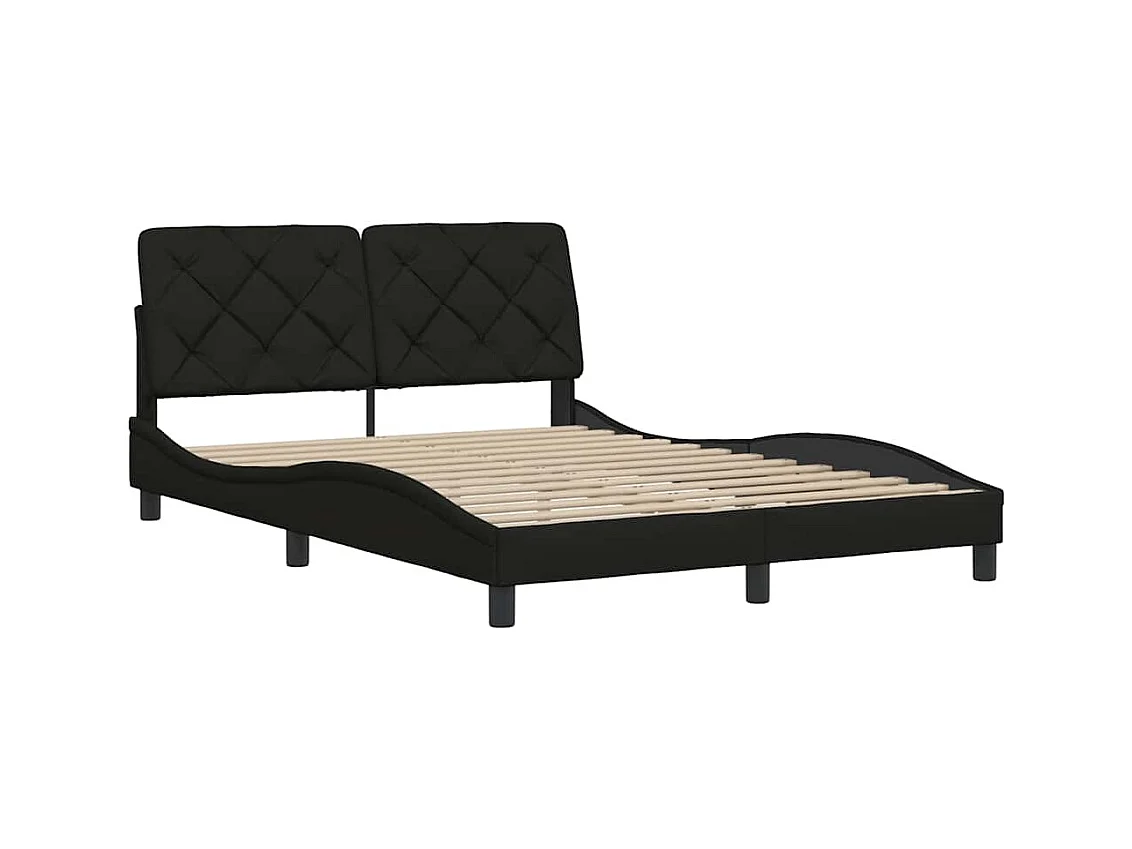 Struttura letto senza materasso tessuto nero 140x200 cm