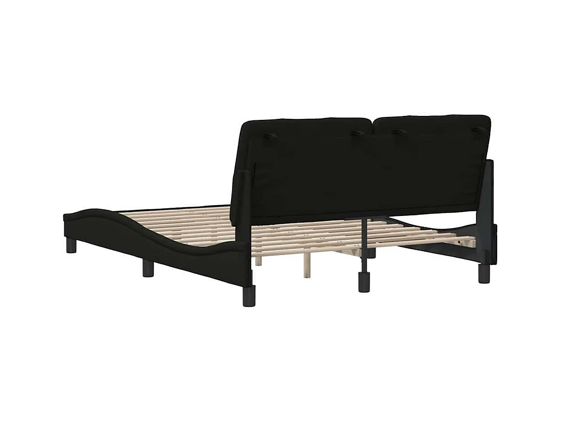Struttura letto senza materasso tessuto nero 140x200 cm