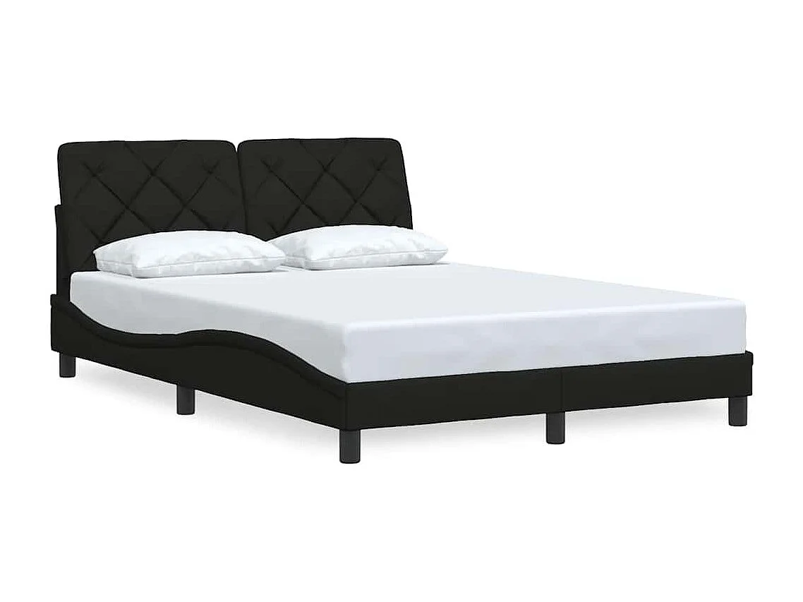 Struttura letto senza materasso tessuto nero 140x200 cm