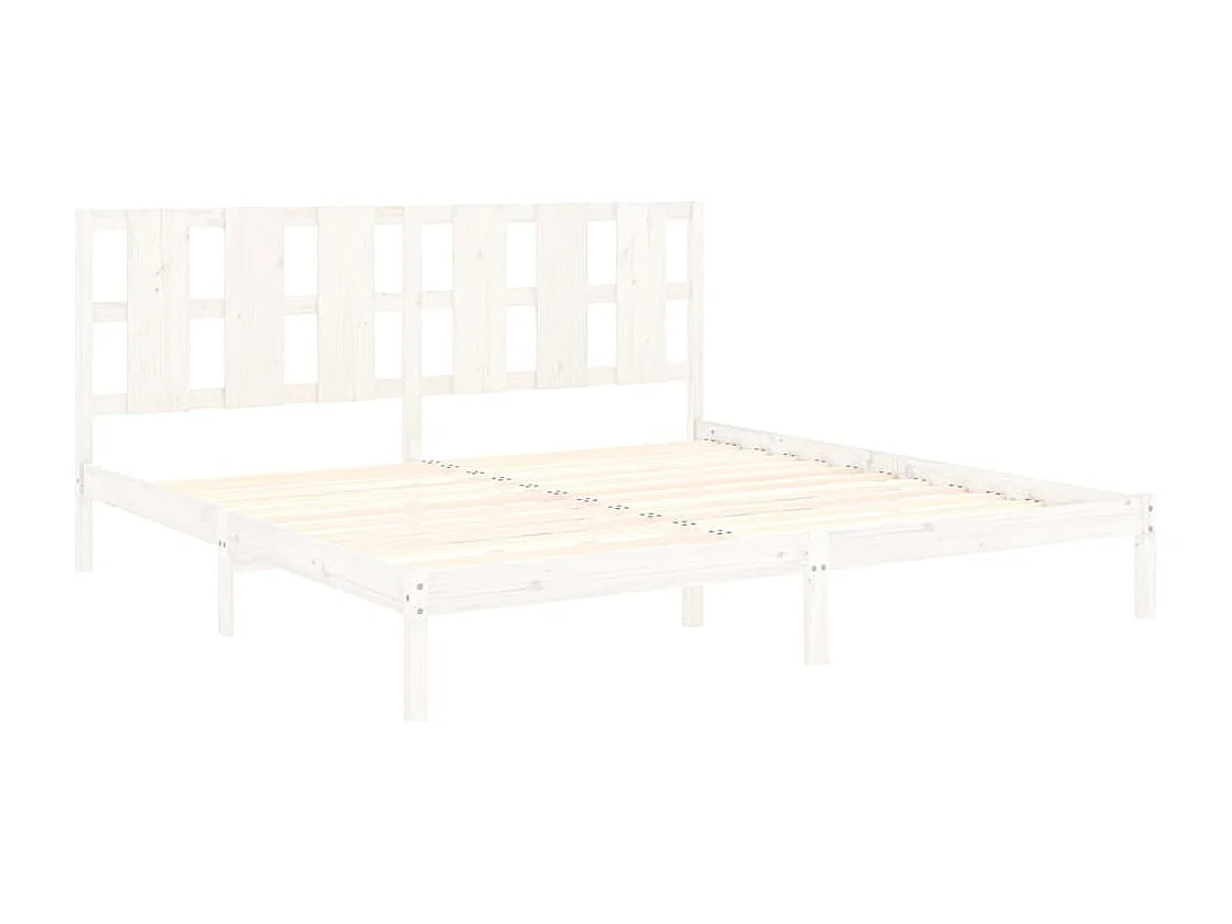 Struttura letto senza materasso bianco 200x200 cm in legno massello di pino