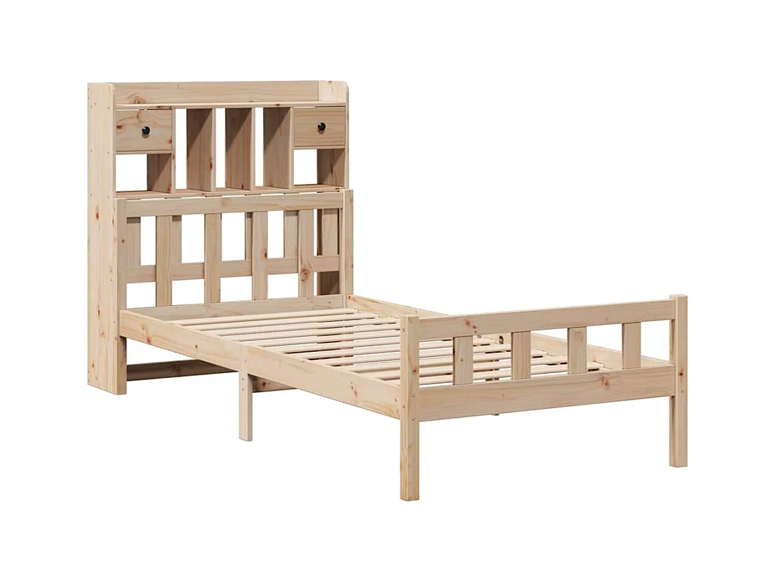 Bibliotheekbed zonder matras 90x190 cm massief grenenhout